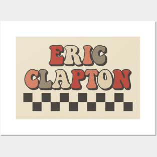 Eric Clapton Checkered Retro Groovy Style Posters and Art